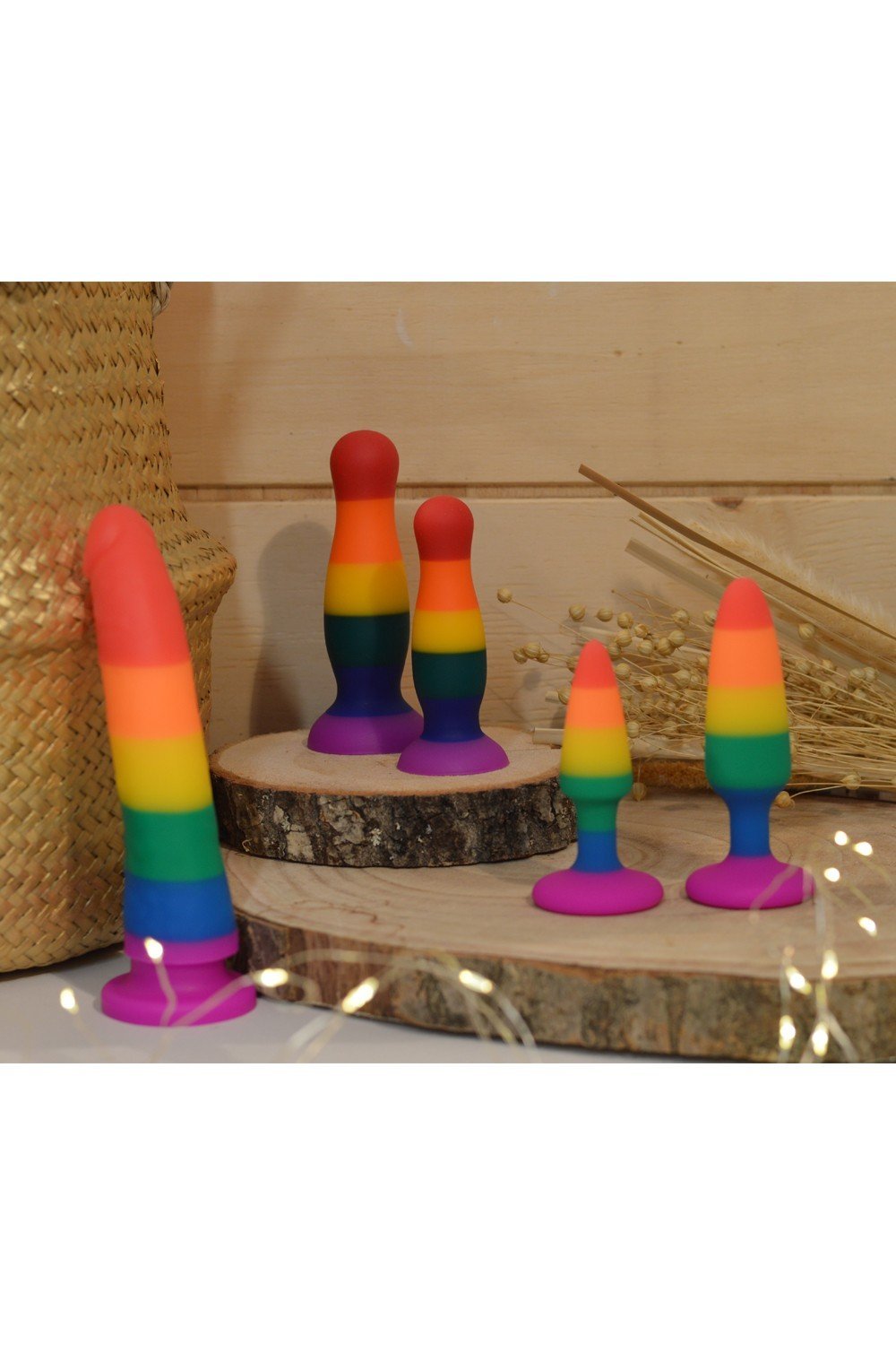 Plug anal multicolore taille S