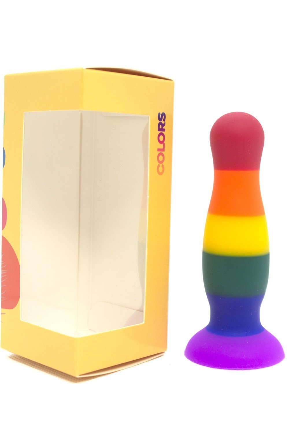 Plug anal ventouse multicolore taille S