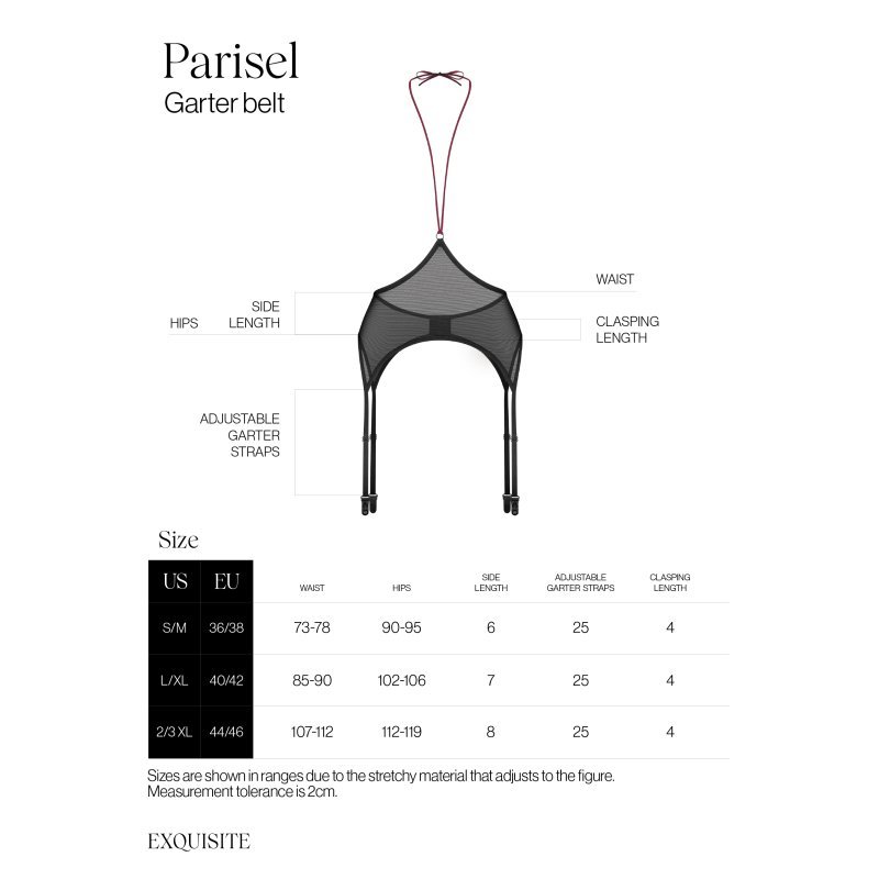Porte-jarretelles Parisel noir transparent et licou