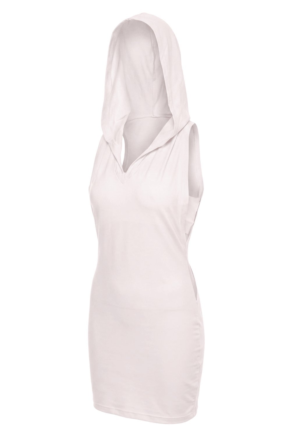 Robe sexy blanche à capuche et bandeau