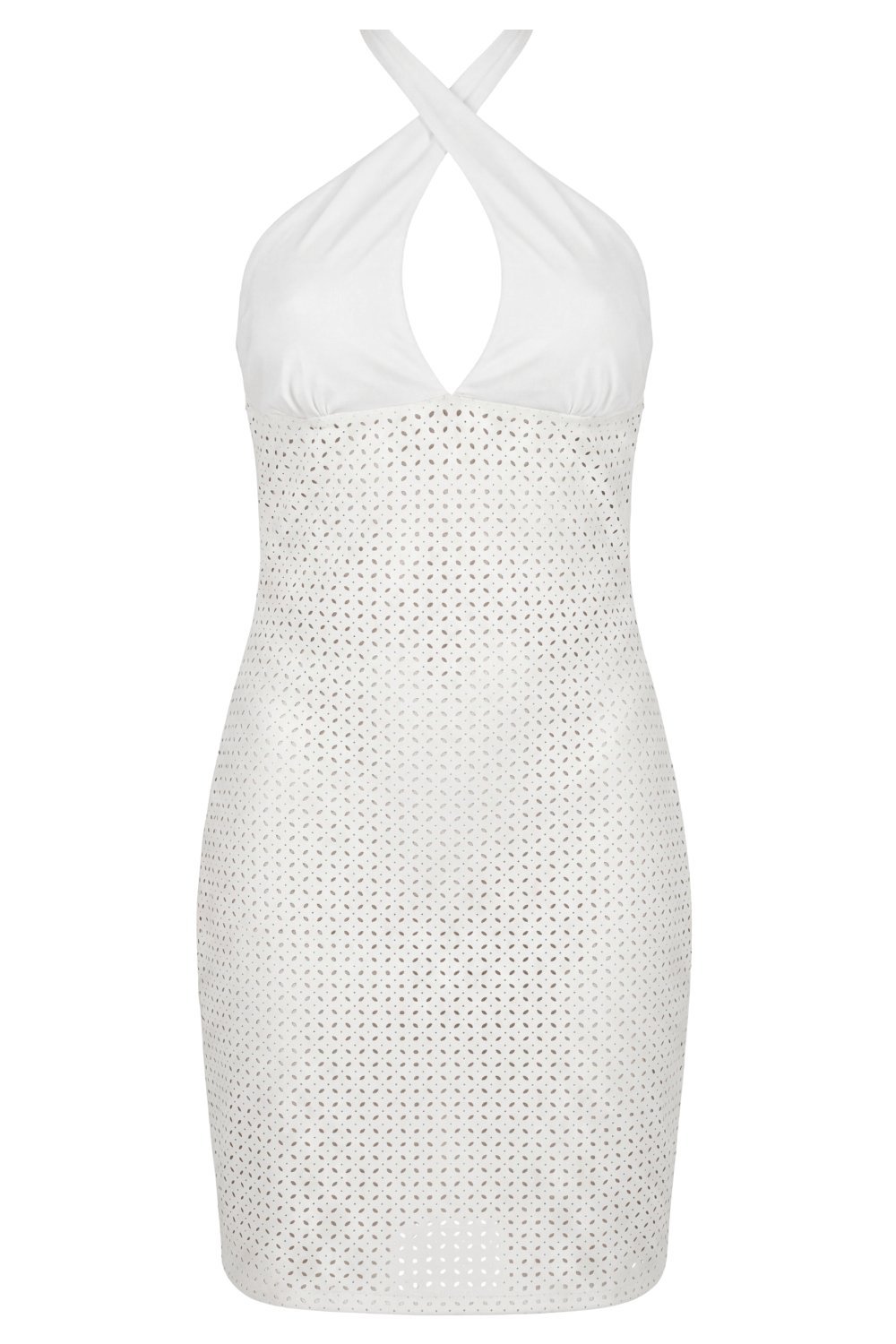 Robe sexy en simili cuir blanc dos nu