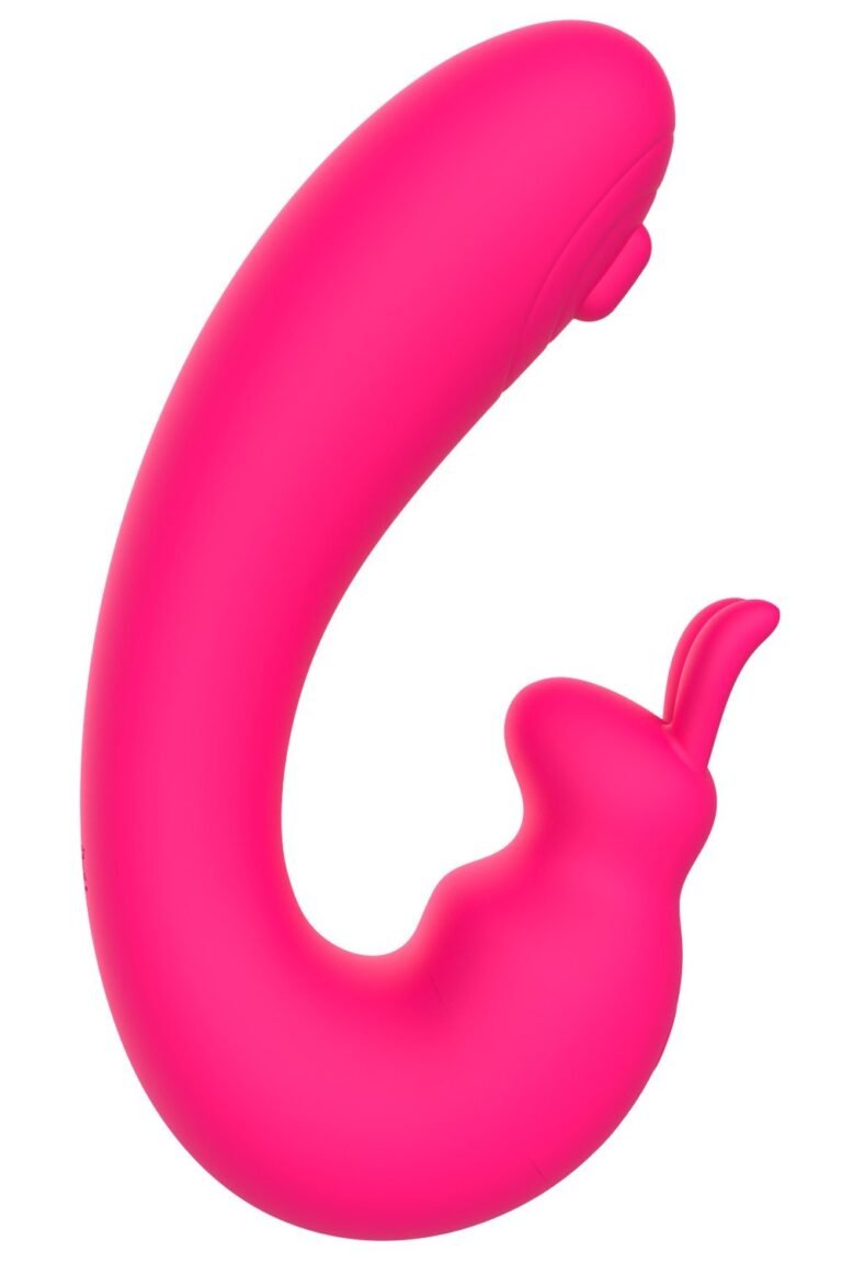 Stimulateur clitoridien et point G 2 en 1 rose en forme d'arc
