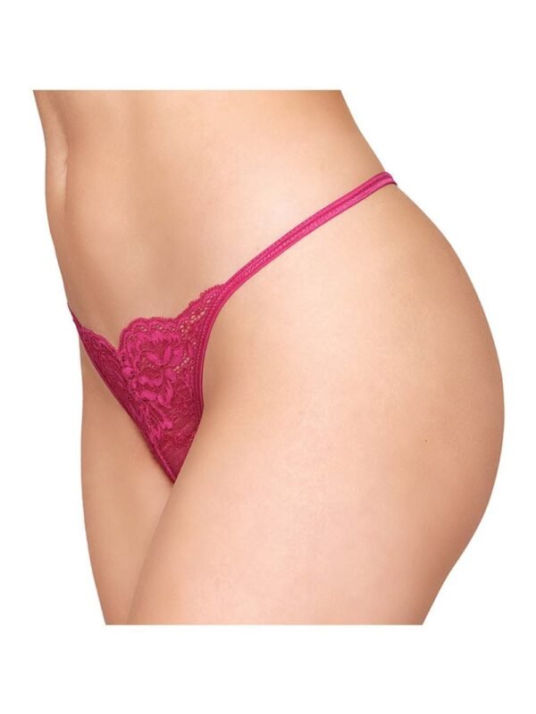 String ficelle sexy rouge à chaîne de strass