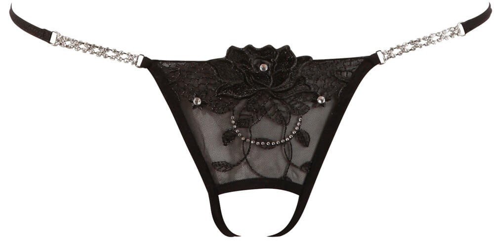 String ouvert brodé strass et laçage au dos – Cottelli