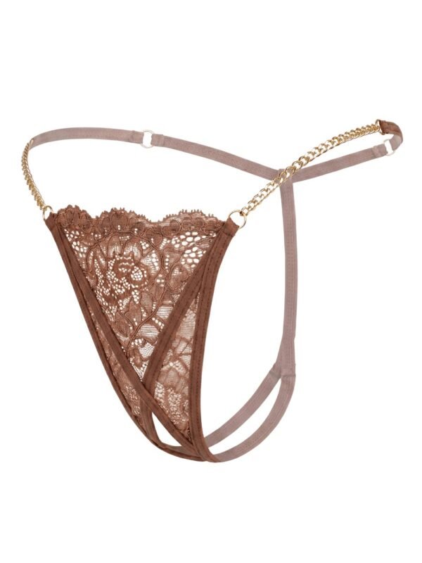 String ouvert dentelle et chaînes dorées – Be Lily