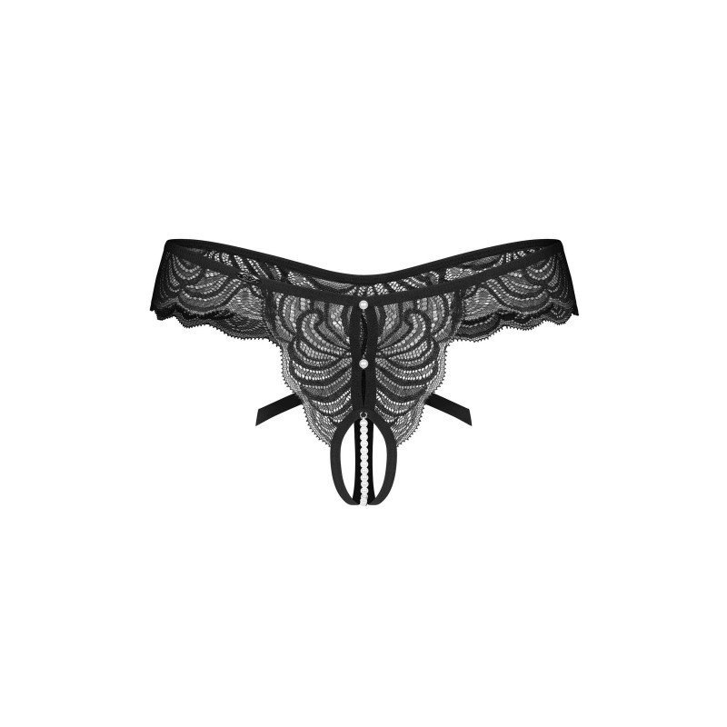 String ouvert sexy à chaîne de perles et nœud