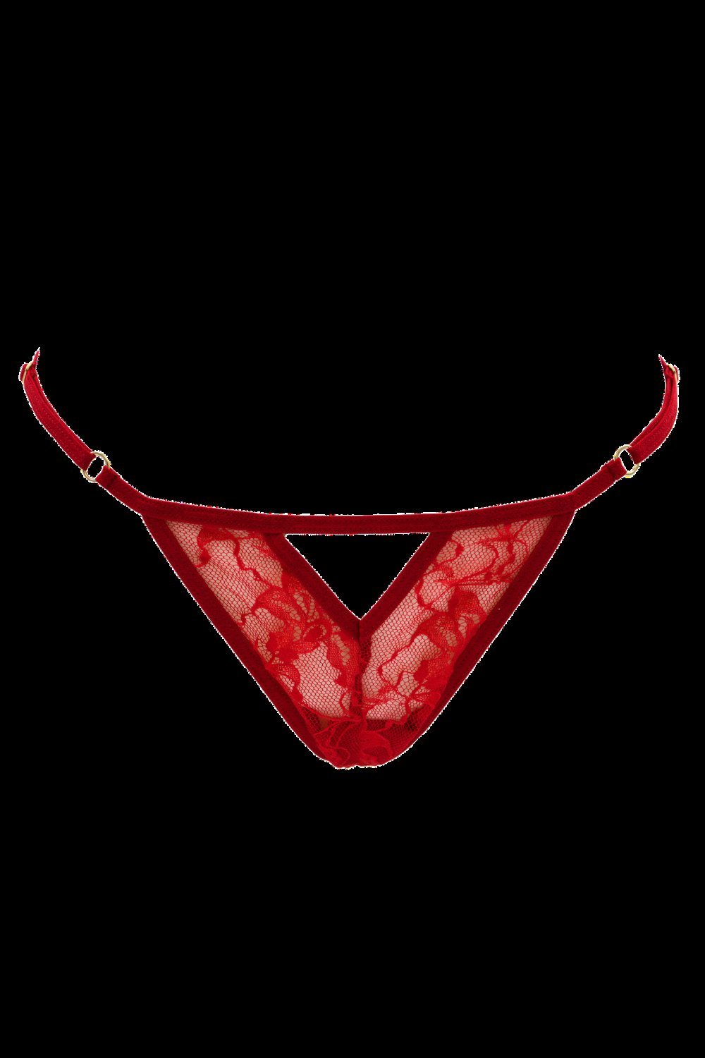 String rouge sexy à bijou perle et strass