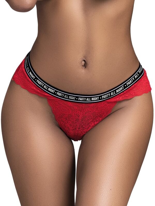 String rouge sexy à ceinture « Party all night »