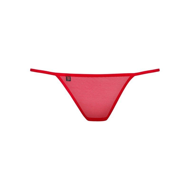 String rouge sexy à fleur brodée