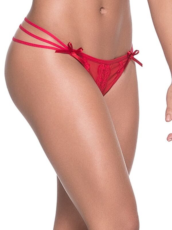 String rouge sexy à triple lanière