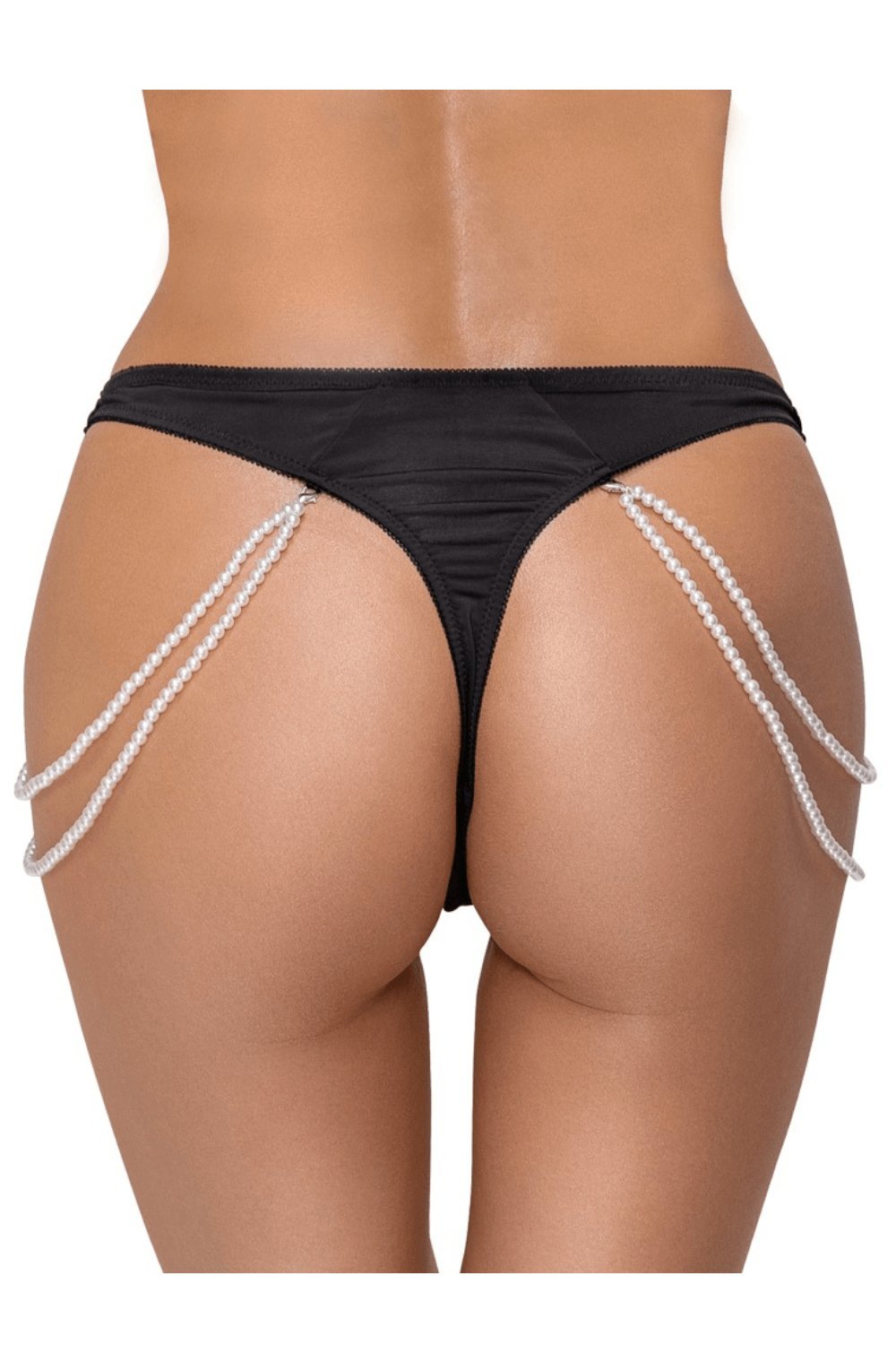 String sexy en dentelle à chaînes de perles amovibles