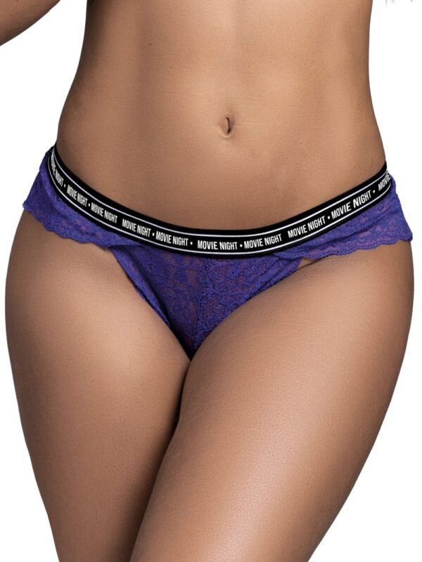 String violet sexy à ceinture « Movie night »
