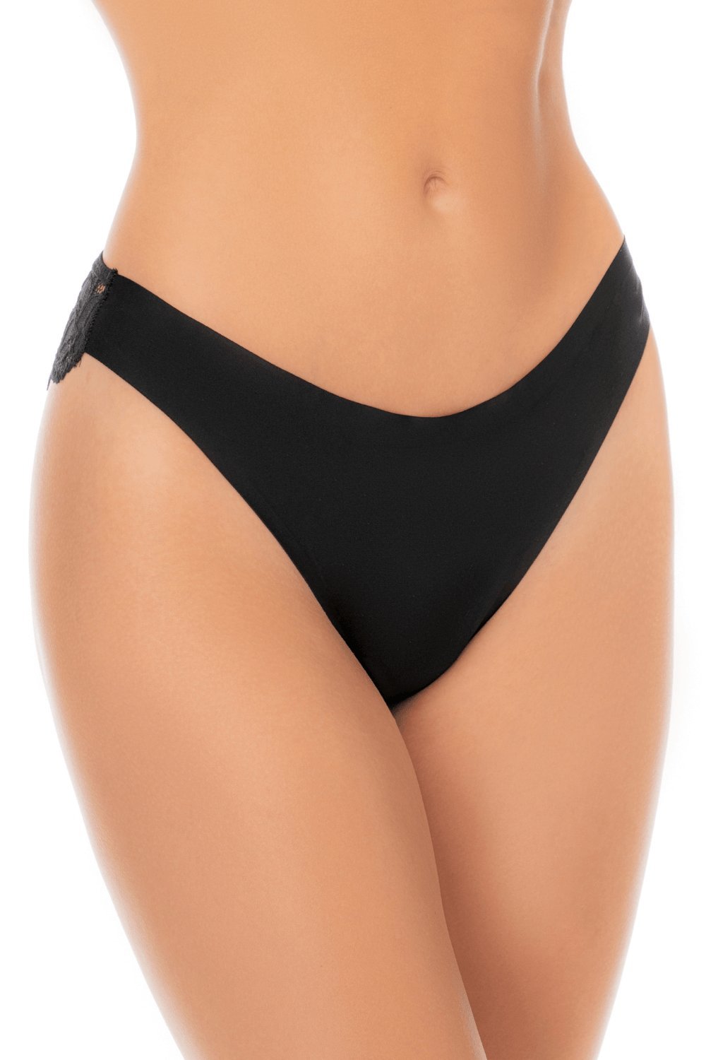 Tanga invisible sexy à dos en dentelle