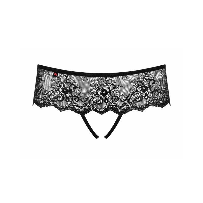 Tanga ouvert sexy à bande de dentelle florale