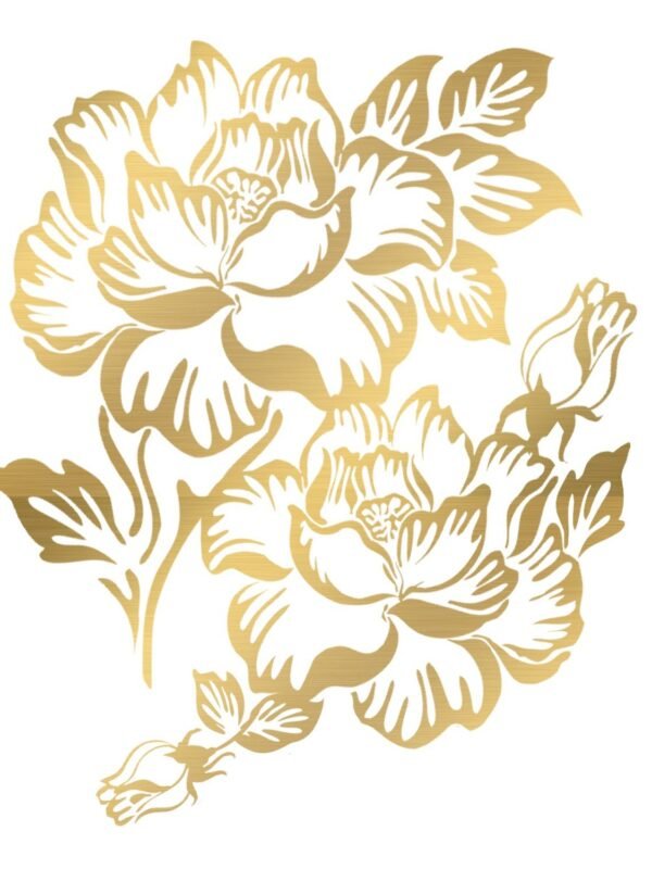 Tatouage éphémère doré bouquet de pivoines