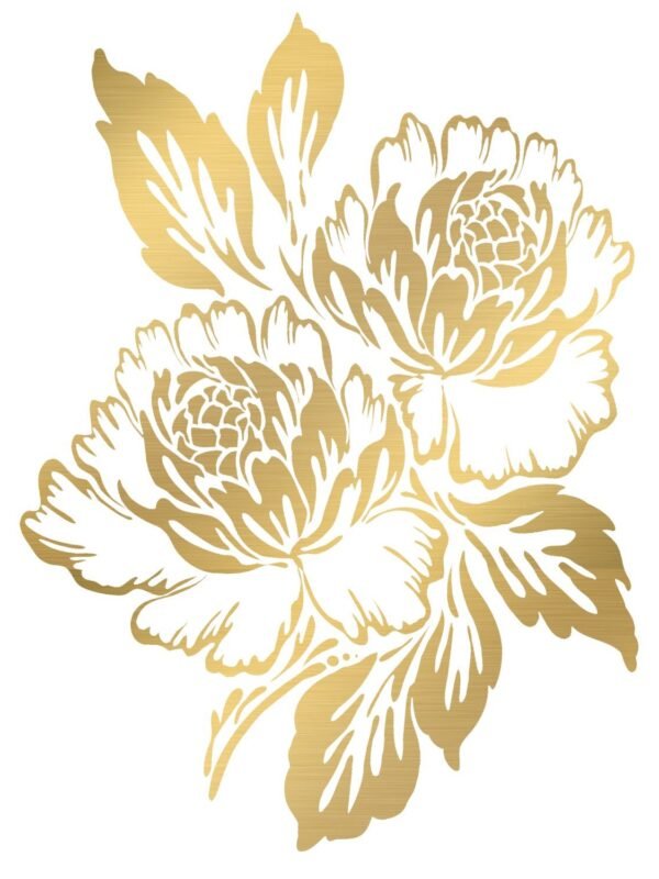 Tatouage éphémère doré grande pivoine