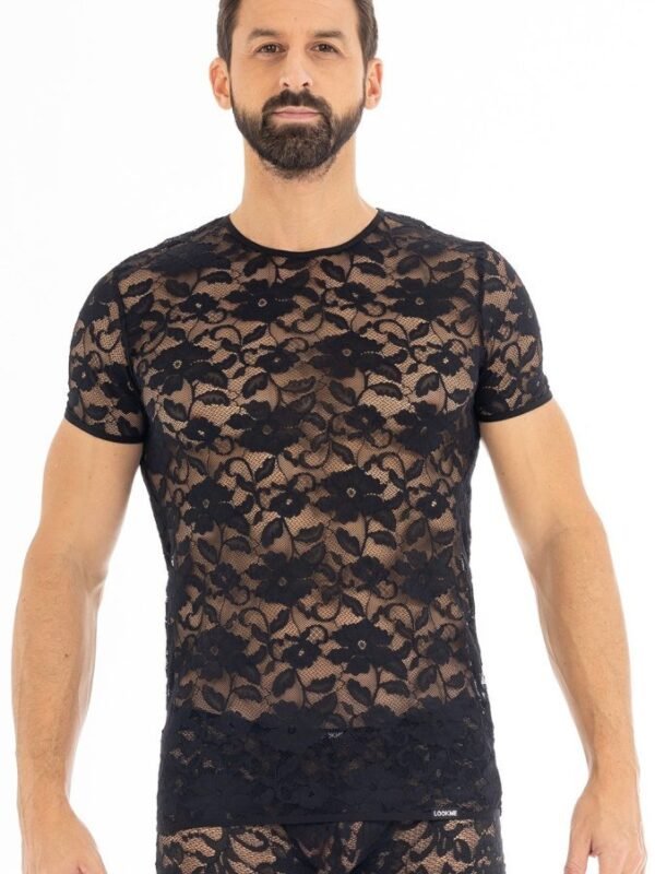 Tee-shirt en dentelle sexy pour homme