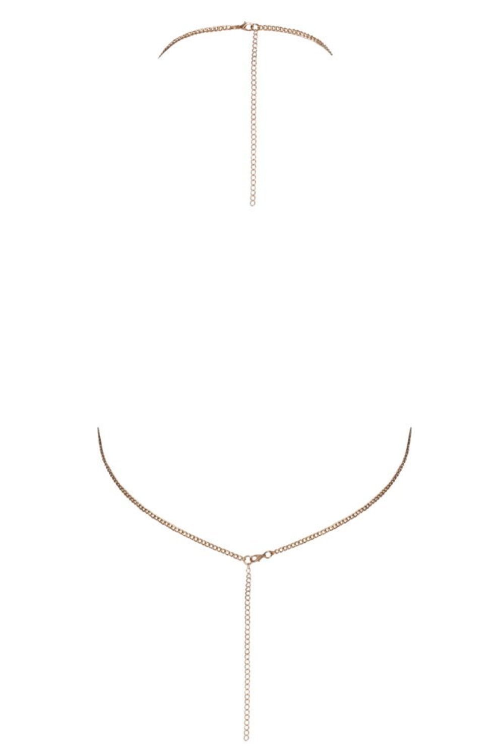 Top bijou de corps sexy doré à strass