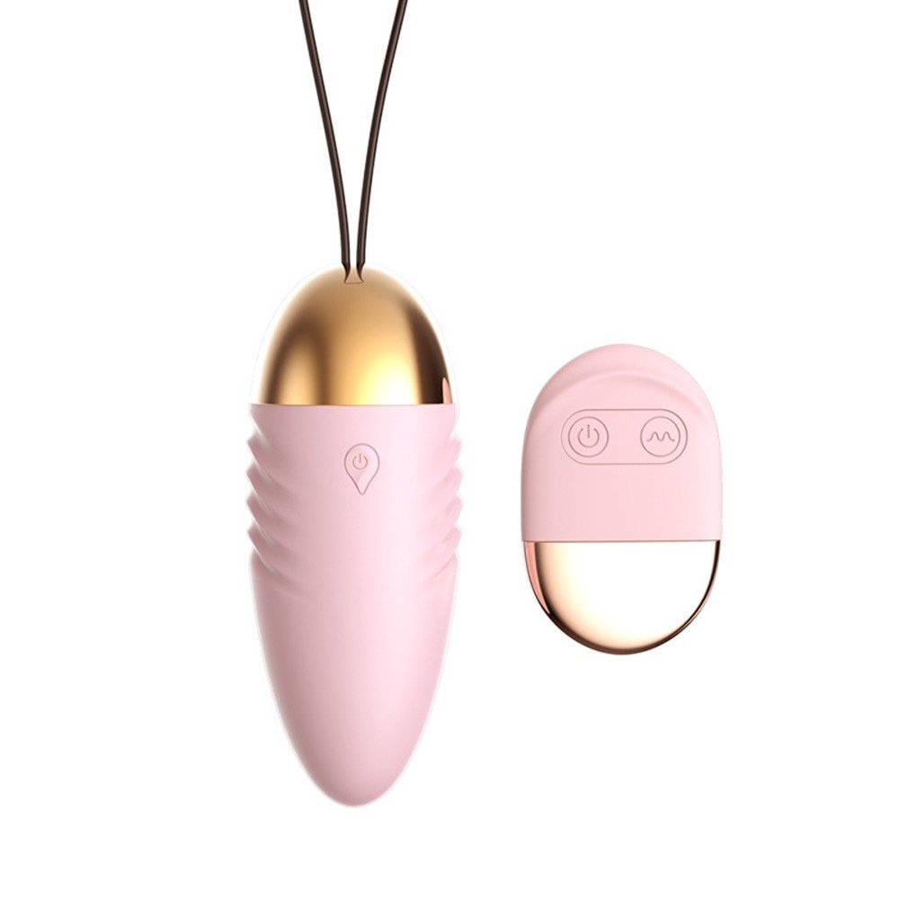 Œuf vibrant à piles avec télécommande rose