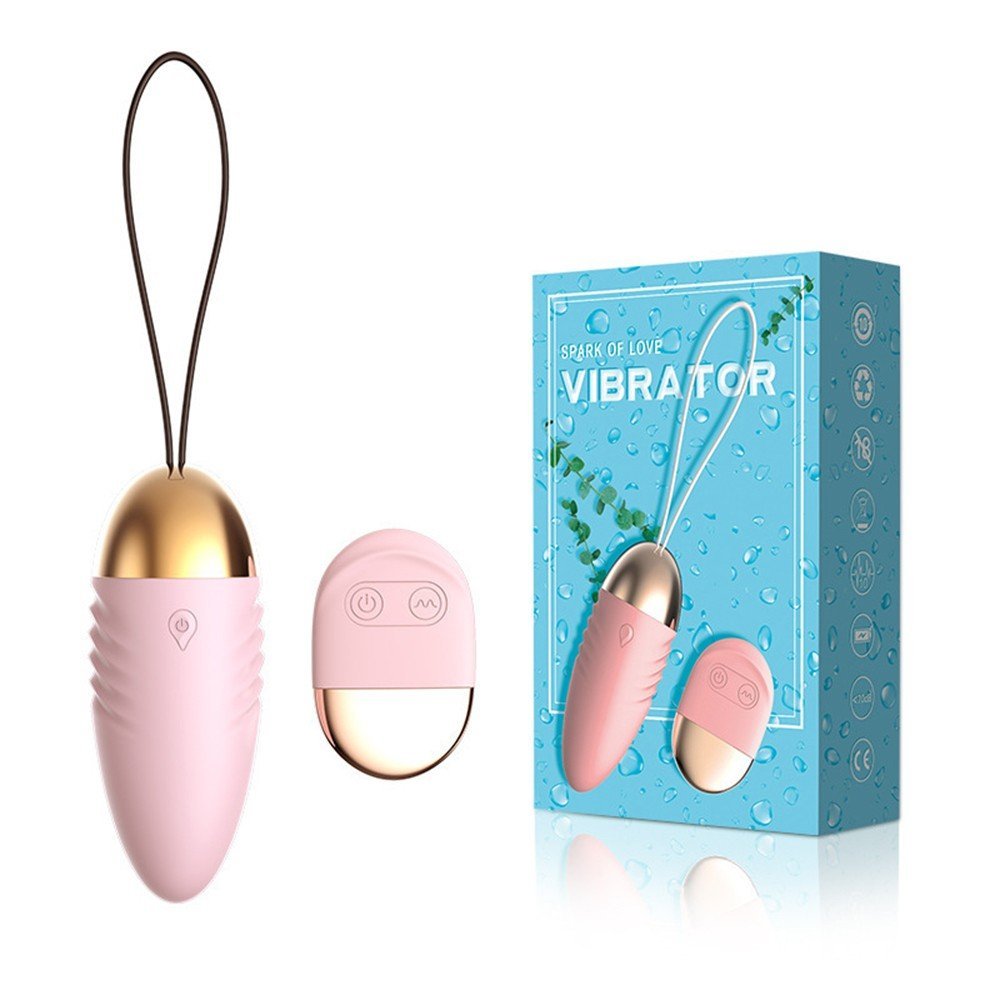 Œuf vibrant à piles avec télécommande rose