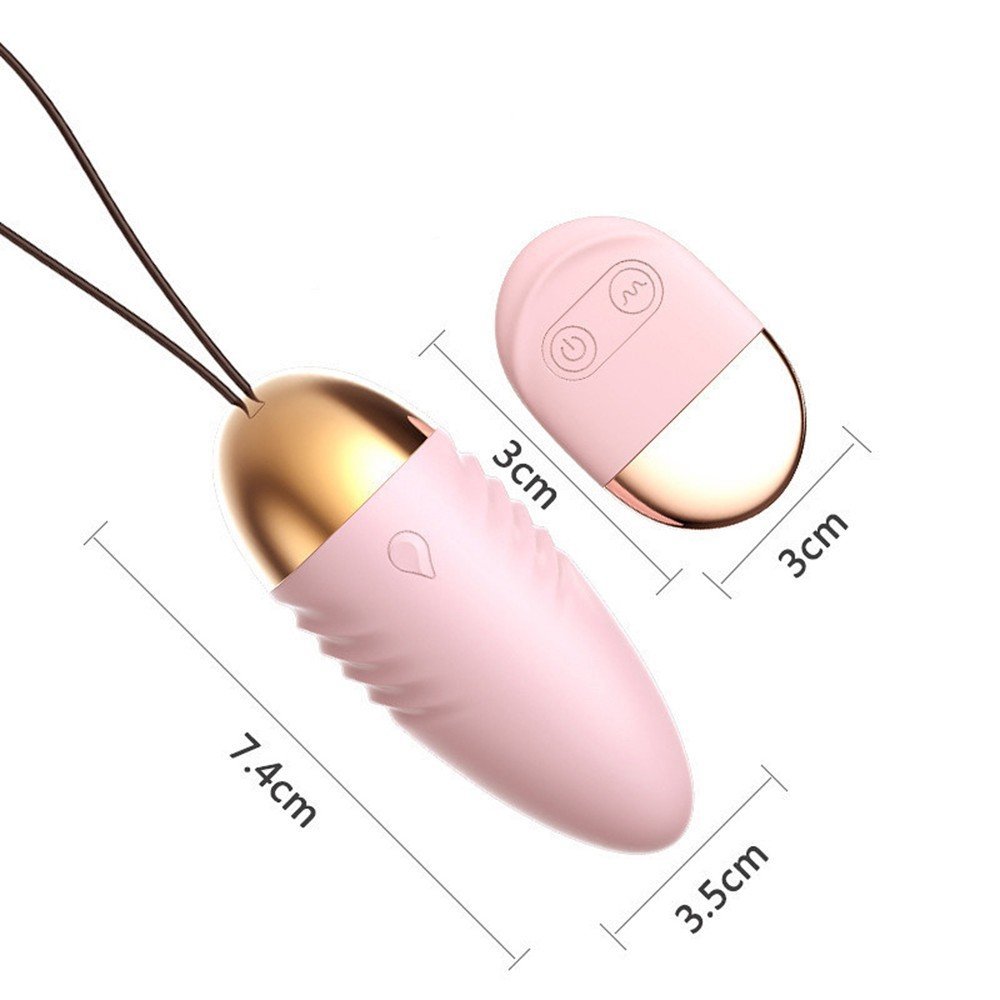 Œuf vibrant à piles avec télécommande rose