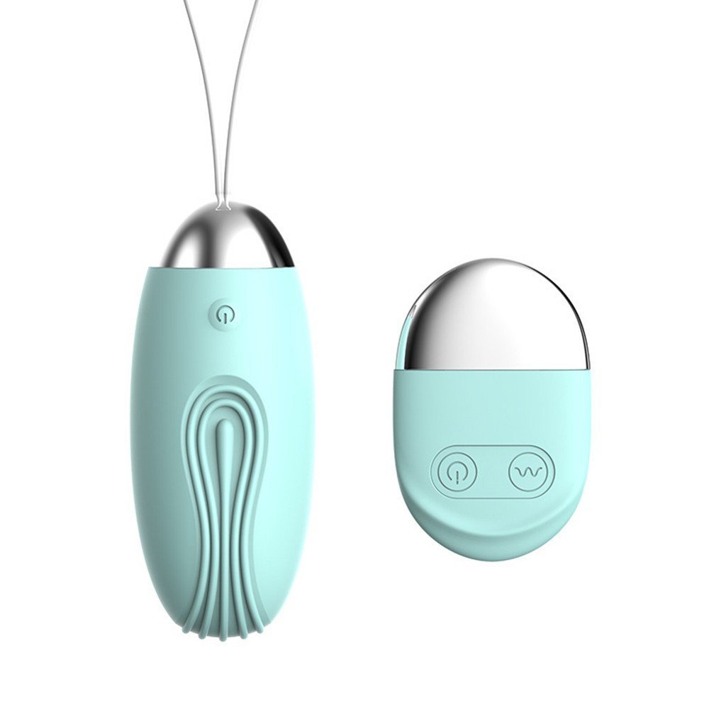 Œuf vibrant rainuré turquoise