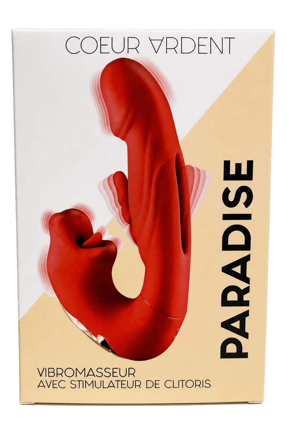 Vibromasseur avec stimulateur de clitoris rouge