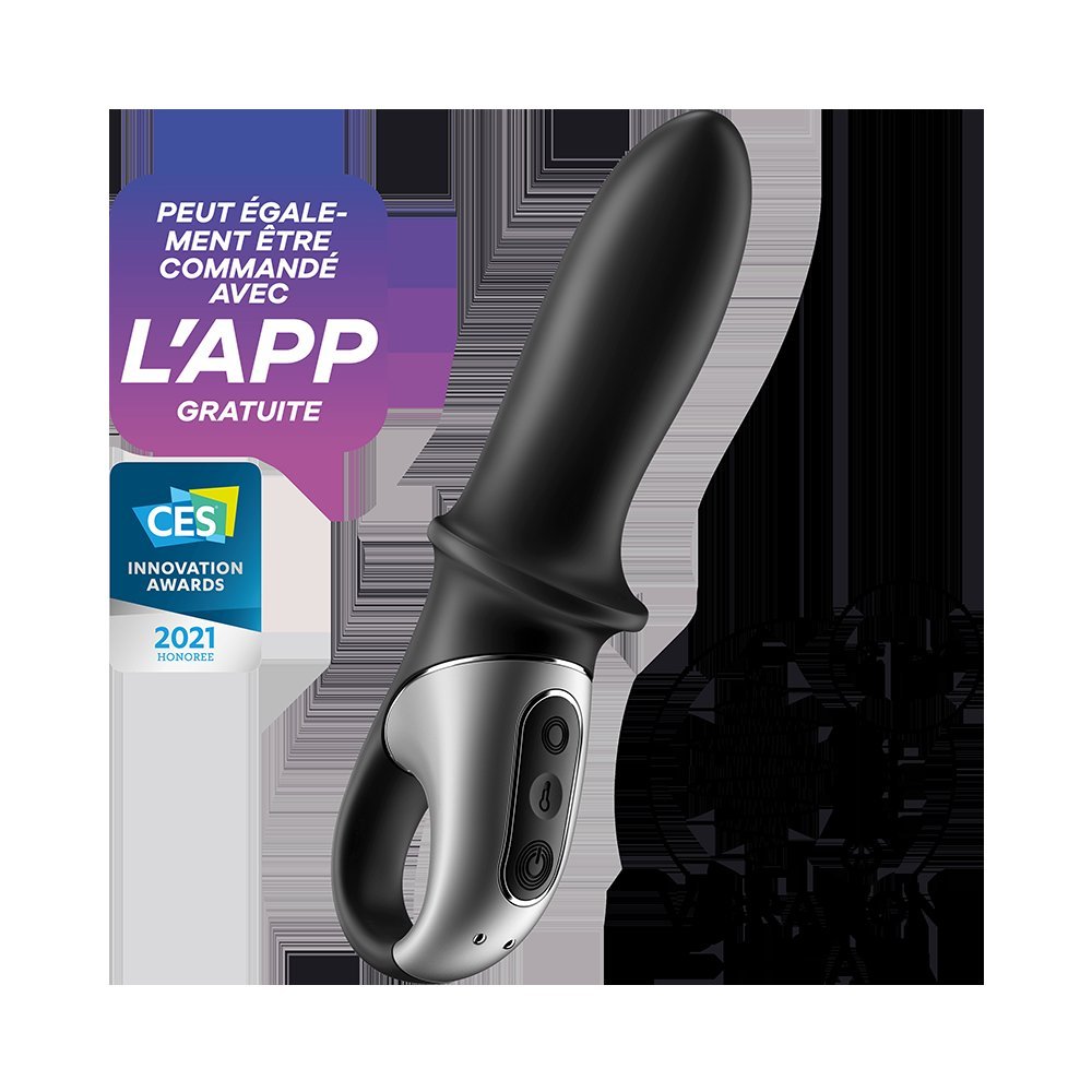Vibromasseur chauffant connecté noir