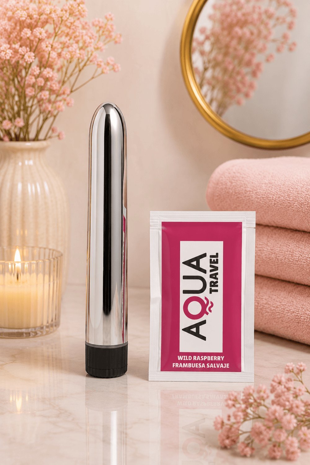 Vibromasseur classique argenté