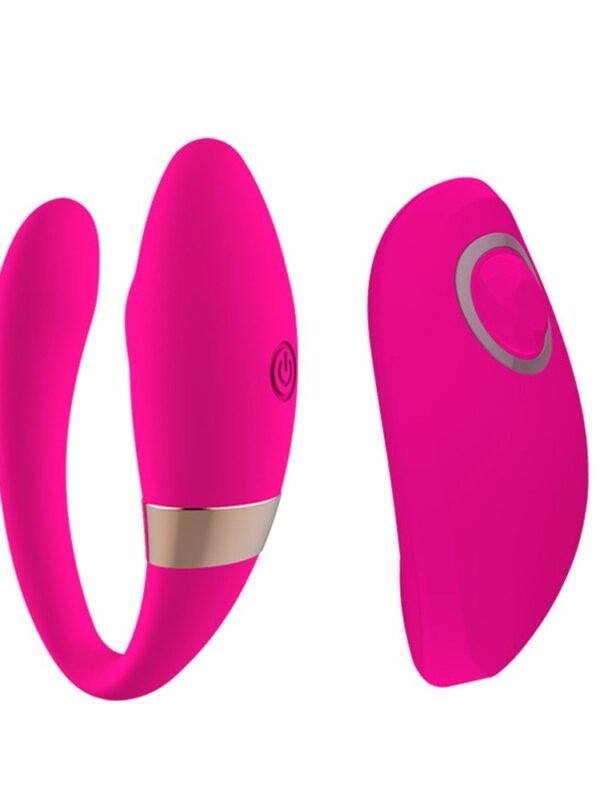 Vibromasseur couple mains libres rose