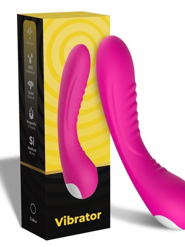 Vibromasseur courbé 9 modes rose