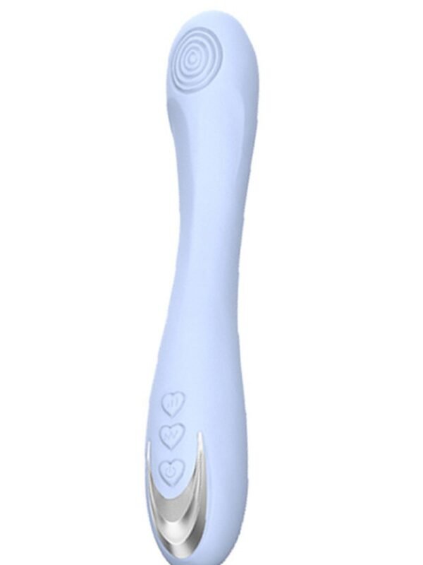 Vibromasseur en silicone rechargeable bleu