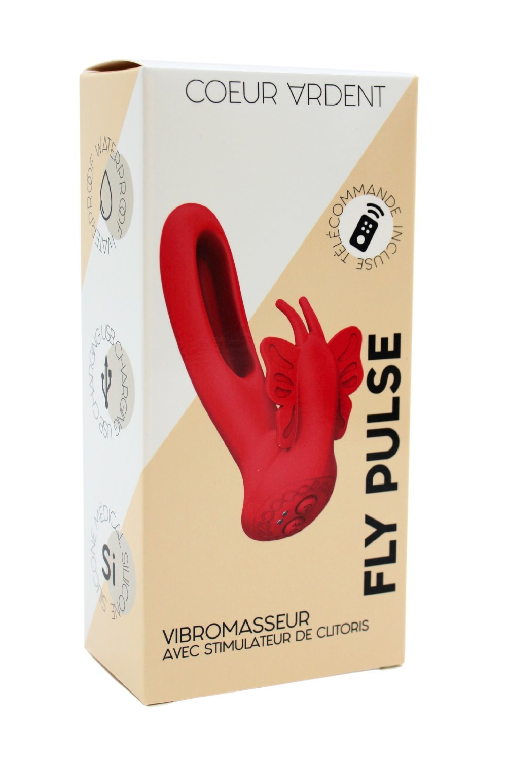 Vibromasseur papillon télécommandé rouge
