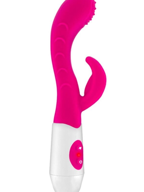 Vibromasseur rabbit à stries et picots