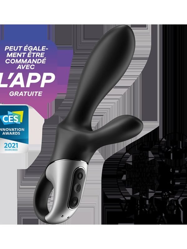 Vibromasseur rabbit chauffant connecté noir