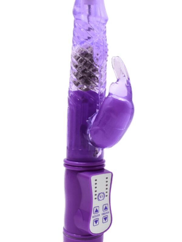 Vibromasseur rabbit rotation et vibration violet