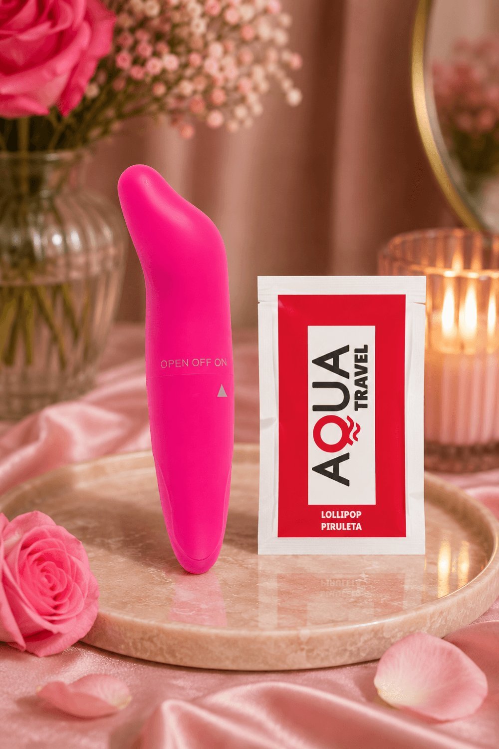 Vibromasseur tête incurvée rose