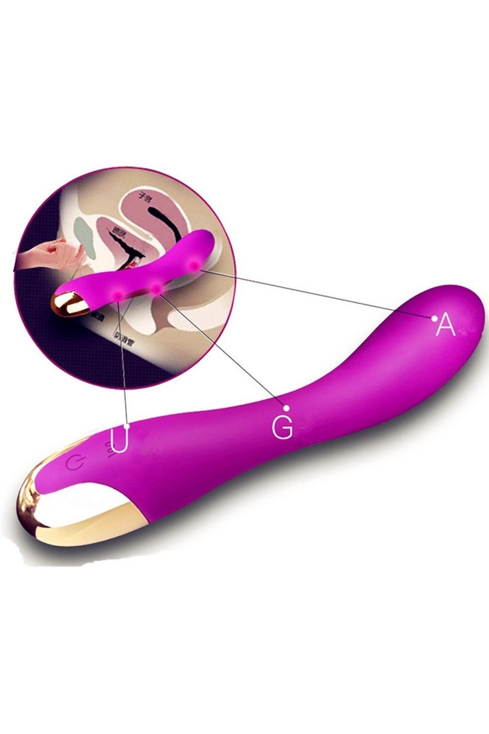 Vibromasseur USB 10 programmes violet