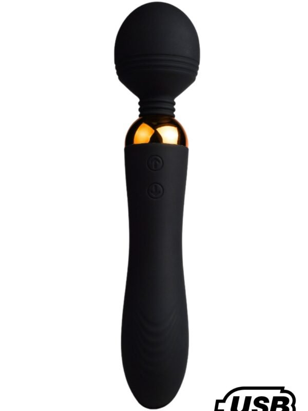 Vibromasseur wand double moteur noir